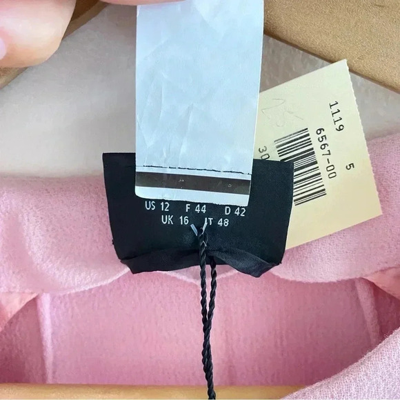 AKRIS Garry Pink Double-Faced Wool Crepe Fringe Jacket Sz 12 - Picture 5 of 16